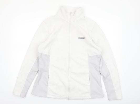 Columbia Women's White Fleece Full Zip Jacket XL