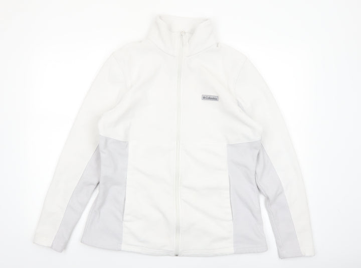 Columbia Women's White Fleece Full Zip Jacket XL