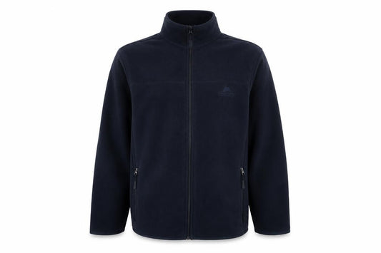 Front view of Ozark Trail Men's Blue Fleece Full Zip Outdoor Jacket, size L