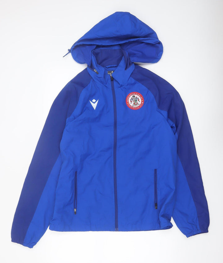 Macron Men’s Blue Hooded Windbreaker Jacket M Football Training