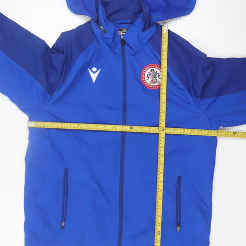 Macron Men’s Blue Hooded Windbreaker Jacket M Football Training
