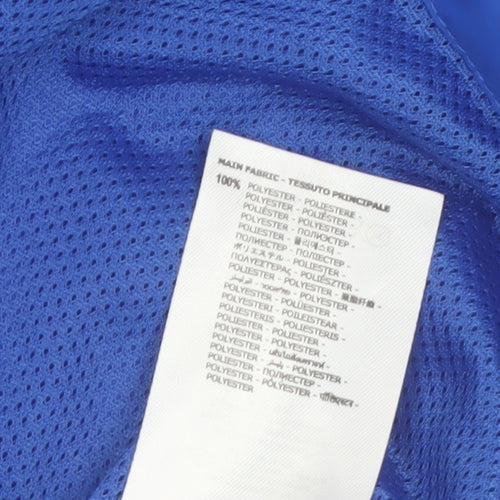Macron Men’s Blue Hooded Windbreaker Jacket M Football Training