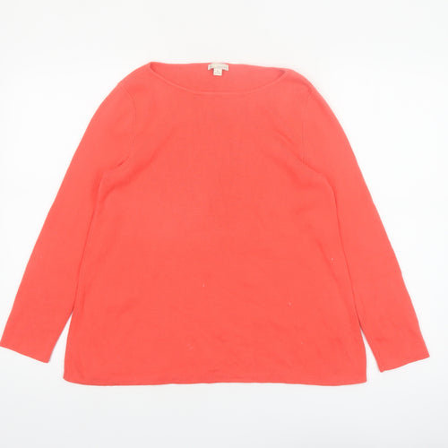 Gap Women’s Red Cotton Boat Neck Long Sleeve Jumper Size S