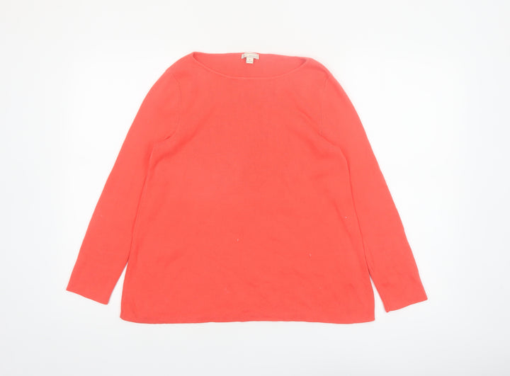 Gap Women’s Red Cotton Boat Neck Long Sleeve Jumper Size S