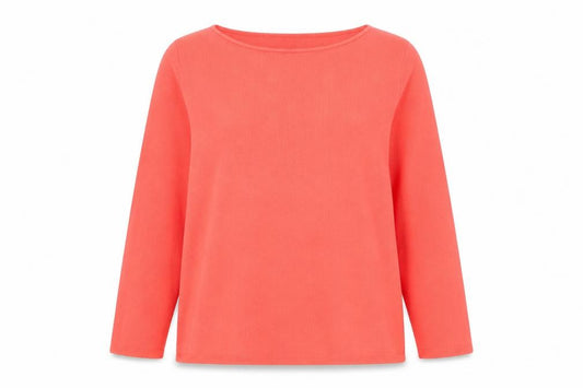 Front view of Gap Women’s Red Cotton Boat Neck Long Sleeve Jumper, size S