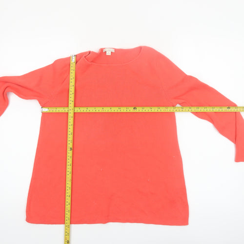 Gap Women’s Red Cotton Boat Neck Long Sleeve Jumper Size S
