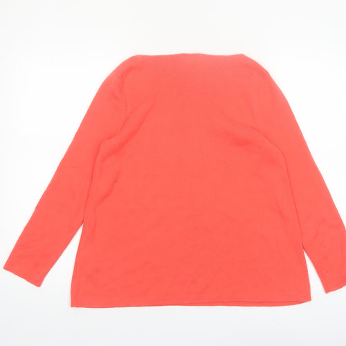 Gap Women’s Red Cotton Boat Neck Long Sleeve Jumper Size S