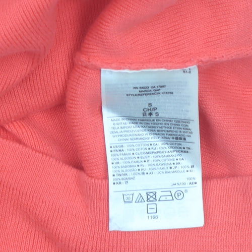 Gap Women’s Red Cotton Boat Neck Long Sleeve Jumper Size S