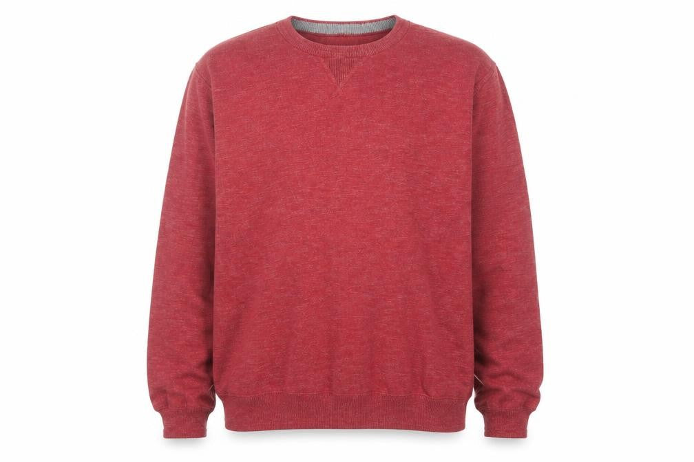 Front view of Marks & Spencer men’s red cotton crew neck jumper xl