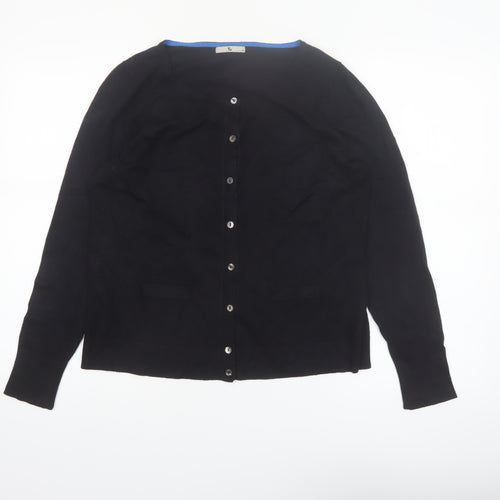 Tu Women's Black Size 14 Crew Neck Button Cardigan