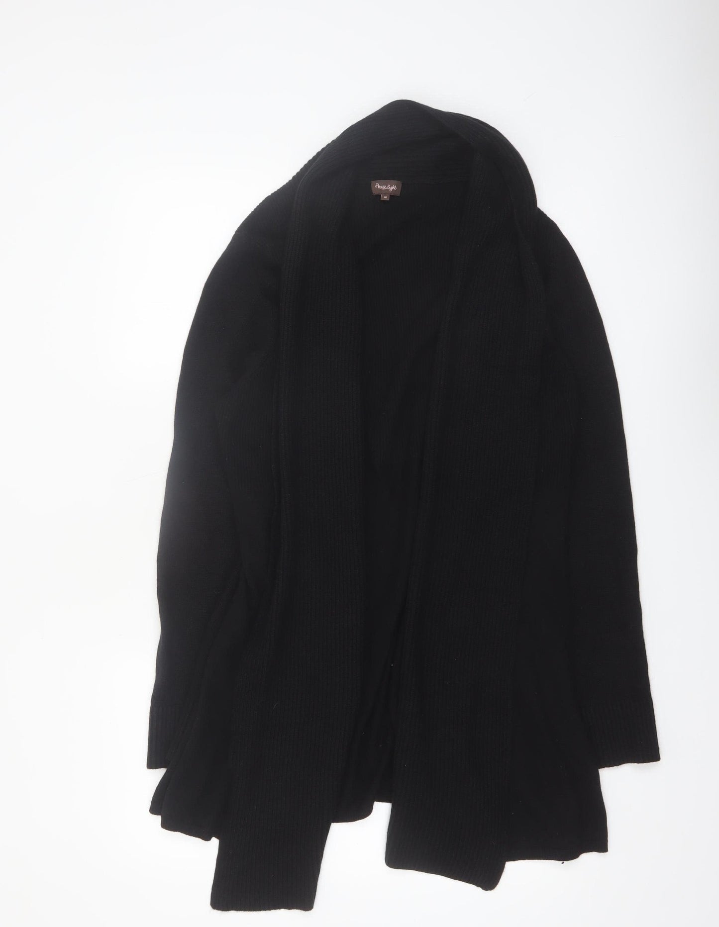Phase Eight Women's Black Size 16 Open Knit Long Sleeve Cardigan