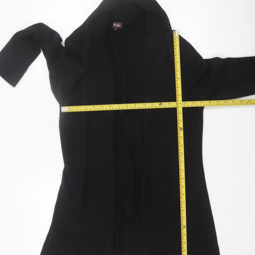 Phase Eight Women's Black Size 16 Open Knit Long Sleeve Cardigan