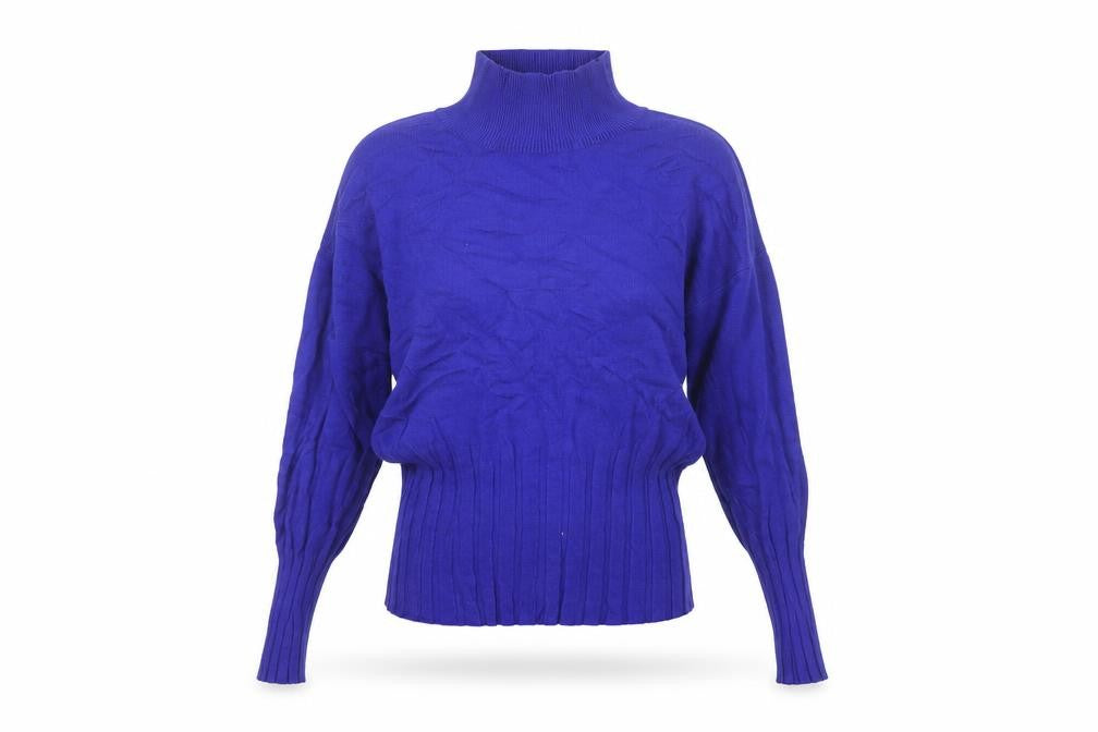 Marks and Spencer Women Blue Mock Neck Long Sleeve Jumper Size 10
