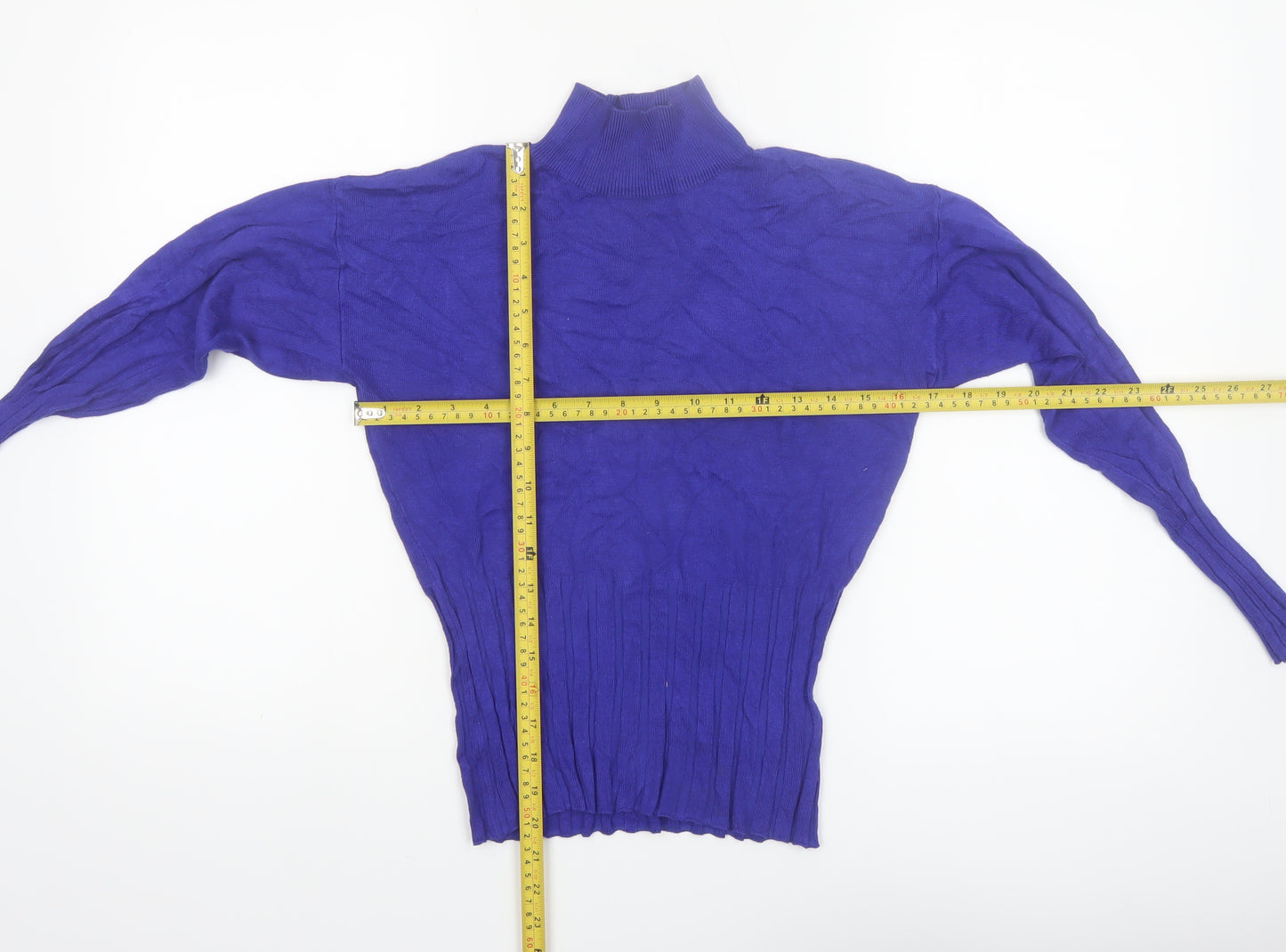 Marks and Spencer Women Blue Mock Neck Long Sleeve Jumper Size 10