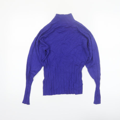 Marks and Spencer Women Blue Mock Neck Long Sleeve Jumper Size 10