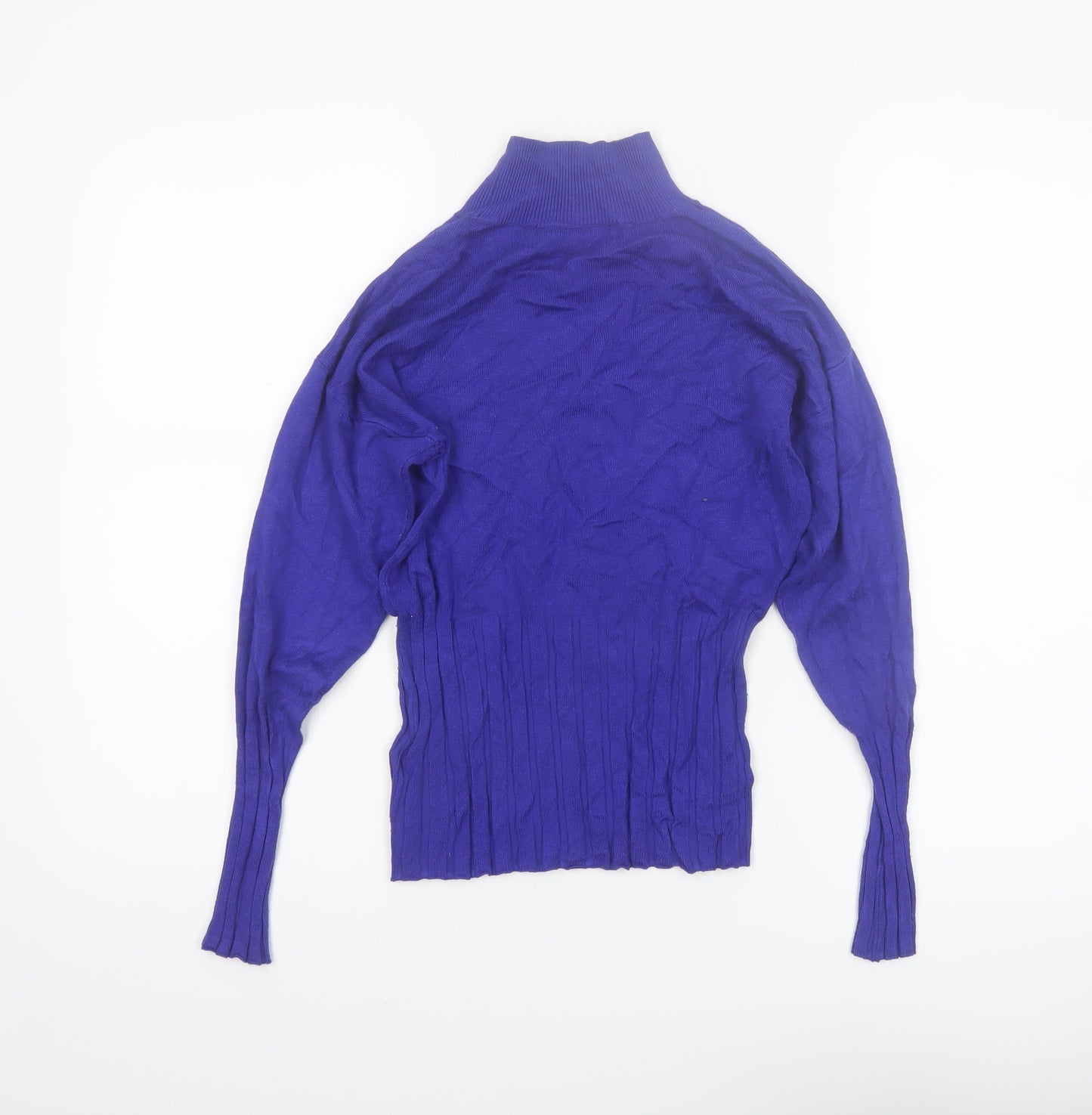 Marks and Spencer Women Blue Mock Neck Long Sleeve Jumper Size 10