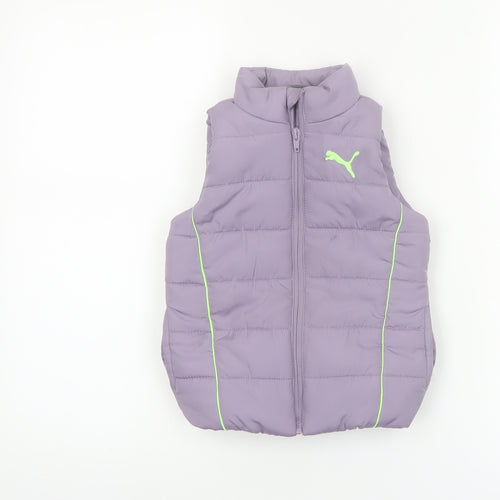 Puma Girls Purple Puffer Waistcoat 2-3 Years Lightweight Quilted Vest
