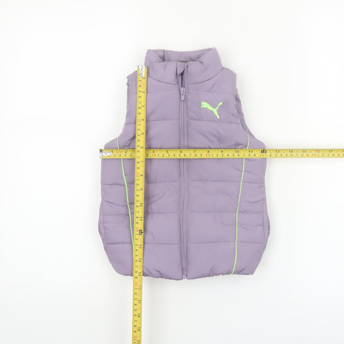 Puma Girls Purple Puffer Waistcoat 2-3 Years Lightweight Quilted Vest
