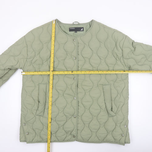 Kangol Women's Green Quilted Jacket UK 14 Mid-Length Casual