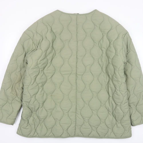 Kangol Women's Green Quilted Jacket UK 14 Mid-Length Casual