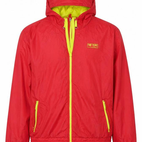 No Fear Mens Red Windbreaker Hooded Jacket 2XL Casual Outdoor