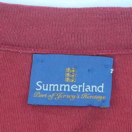 Summerland Men Red Wool Blend V-Neck Pullover Jumper M