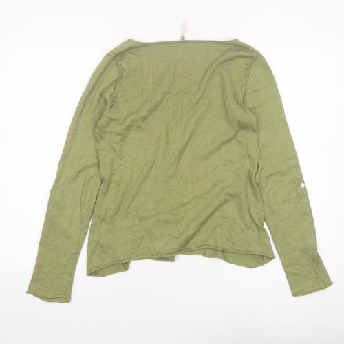 White Stuff Women’s Green V-Neck Knit Jumper Size 10 Long Sleeve