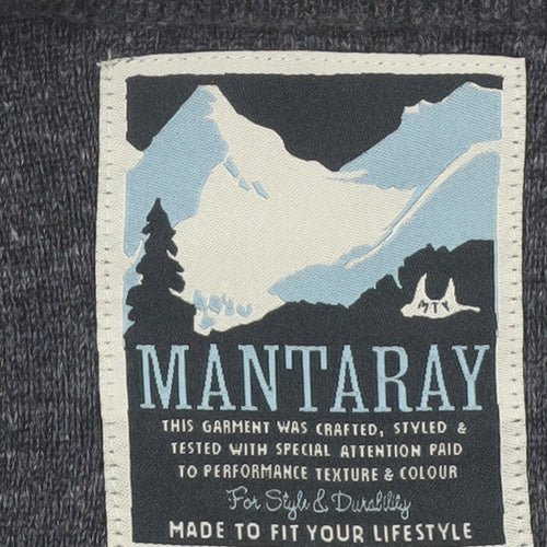 Mantaray Men's Blue Cotton V-Neck Jumper Size M