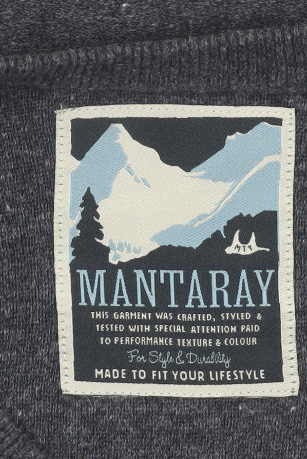 Mantaray Men's Blue Cotton V-Neck Jumper Size M
