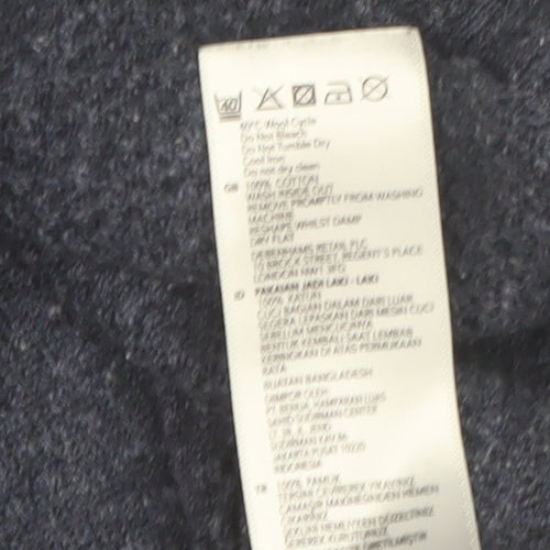 Mantaray Men's Blue Cotton V-Neck Jumper Size M