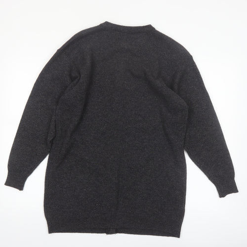 Marks & Spencer Women Dark Grey Lambswool Cardigan UK 10 Classic Fit