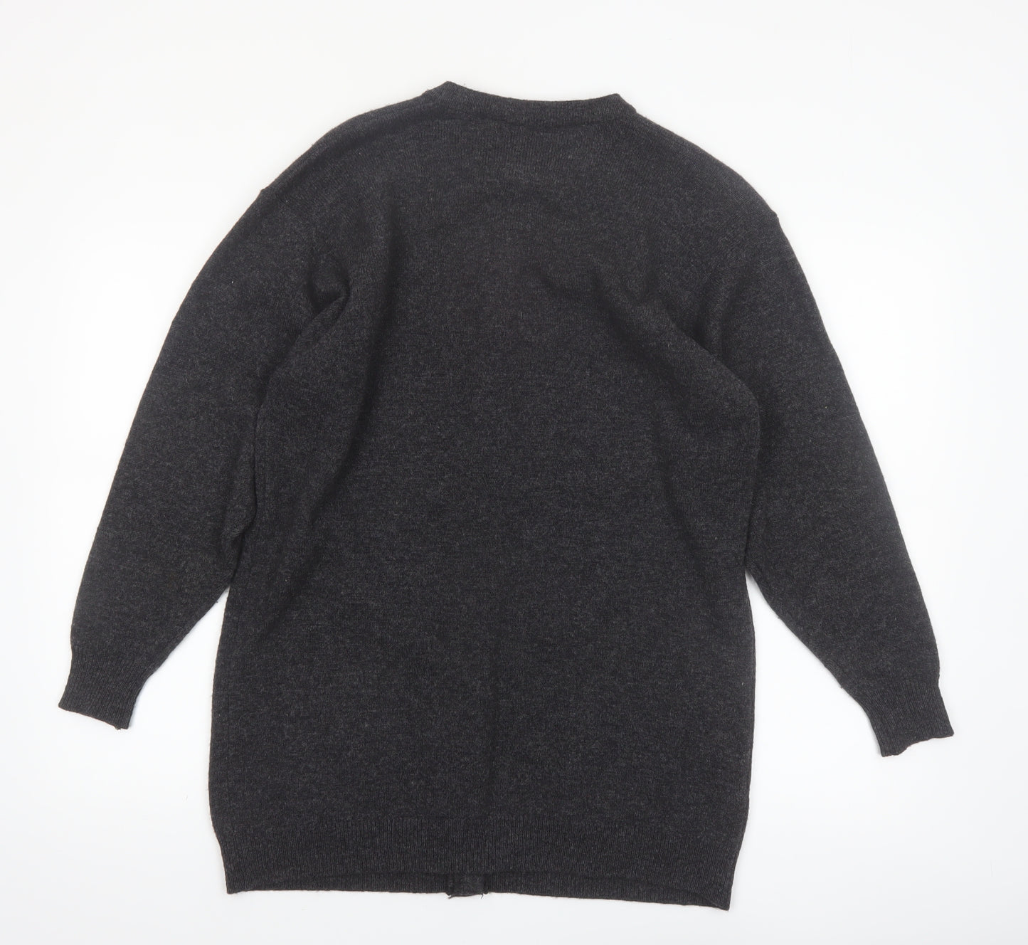 Marks & Spencer Women Dark Grey Lambswool Cardigan UK 10 Classic Fit