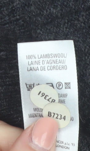 Marks & Spencer Women Dark Grey Lambswool Cardigan UK 10 Classic Fit
