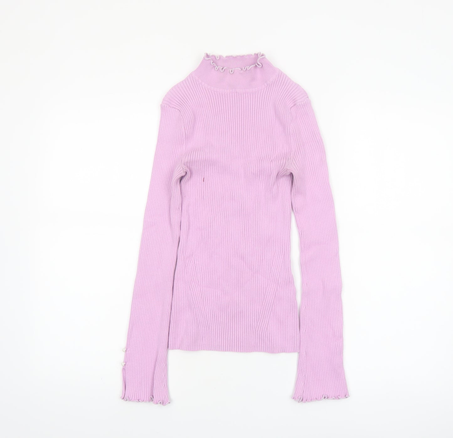 River Island Women’s Pink Mock Neck Slim Fit Jumper Size 10