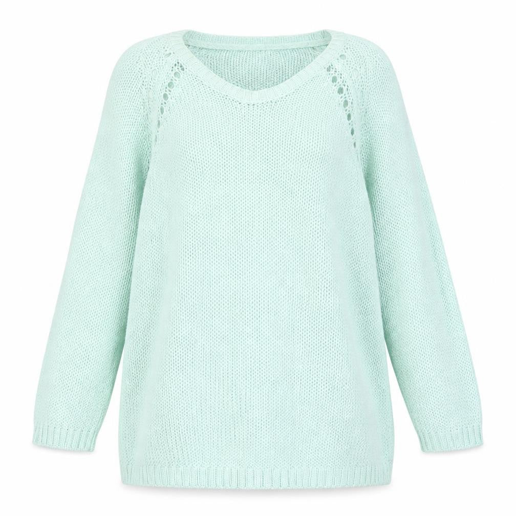 H&M Women’s Green Acrylic Knit Scoop Neck Pullover Jumper Size 8