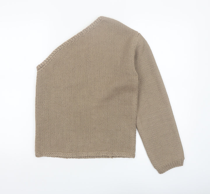 Marks and Spencer Women’s Beige Asymmetrical Knit Jumper Size S