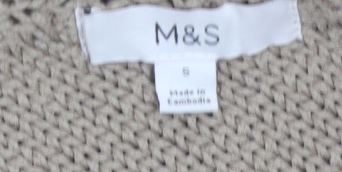 Marks and Spencer Women’s Beige Asymmetrical Knit Jumper Size S