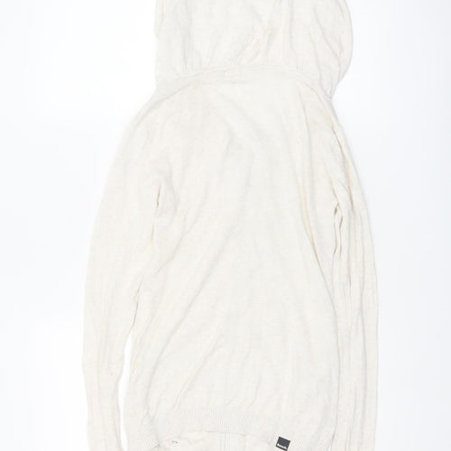 Bench Women Ivory Full Zip Hooded Cotton Jumper XS