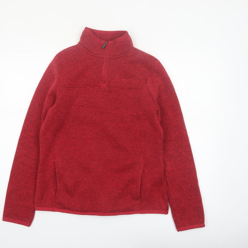 Weird Fish Women’s Red 1/4 Zip Fleece Sweatshirt Size 12