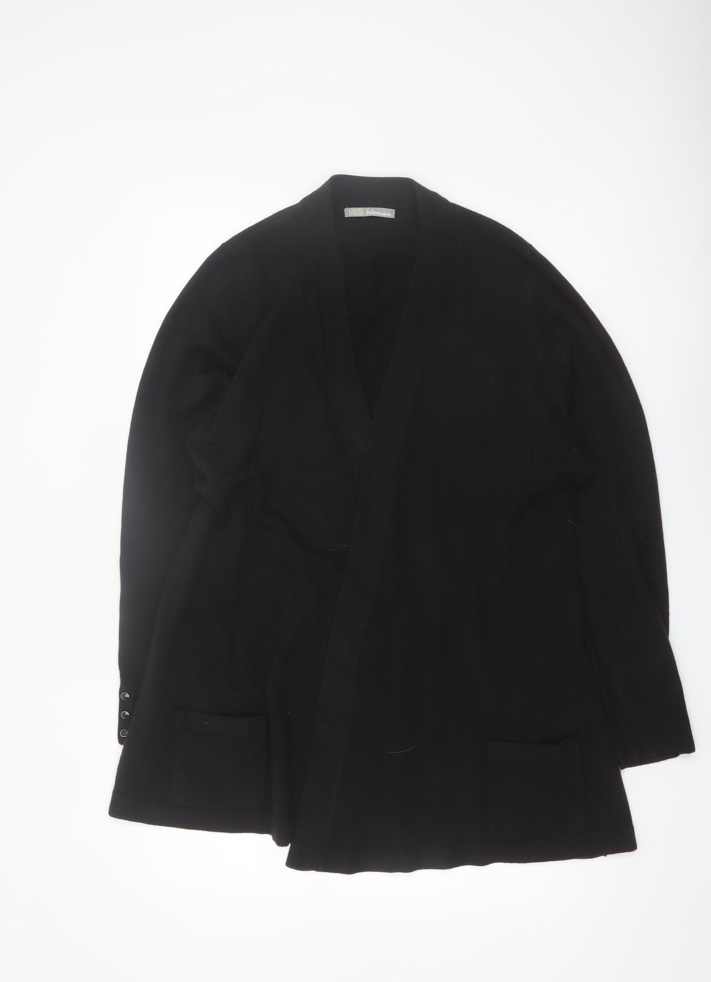 Marks and Spencer Women Black Size 22 Acrylic Cardigan Jumper
