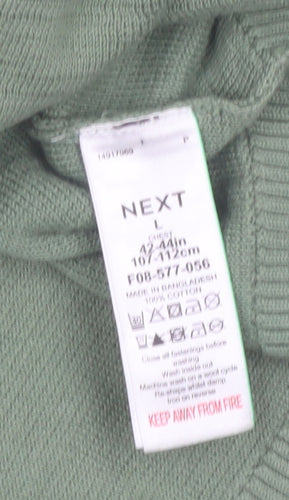 Next Men’s Green Cotton Half Zip High Neck Jumper Size L