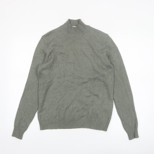 Vila Women Grey Mock Neck Knit Pullover Jumper M