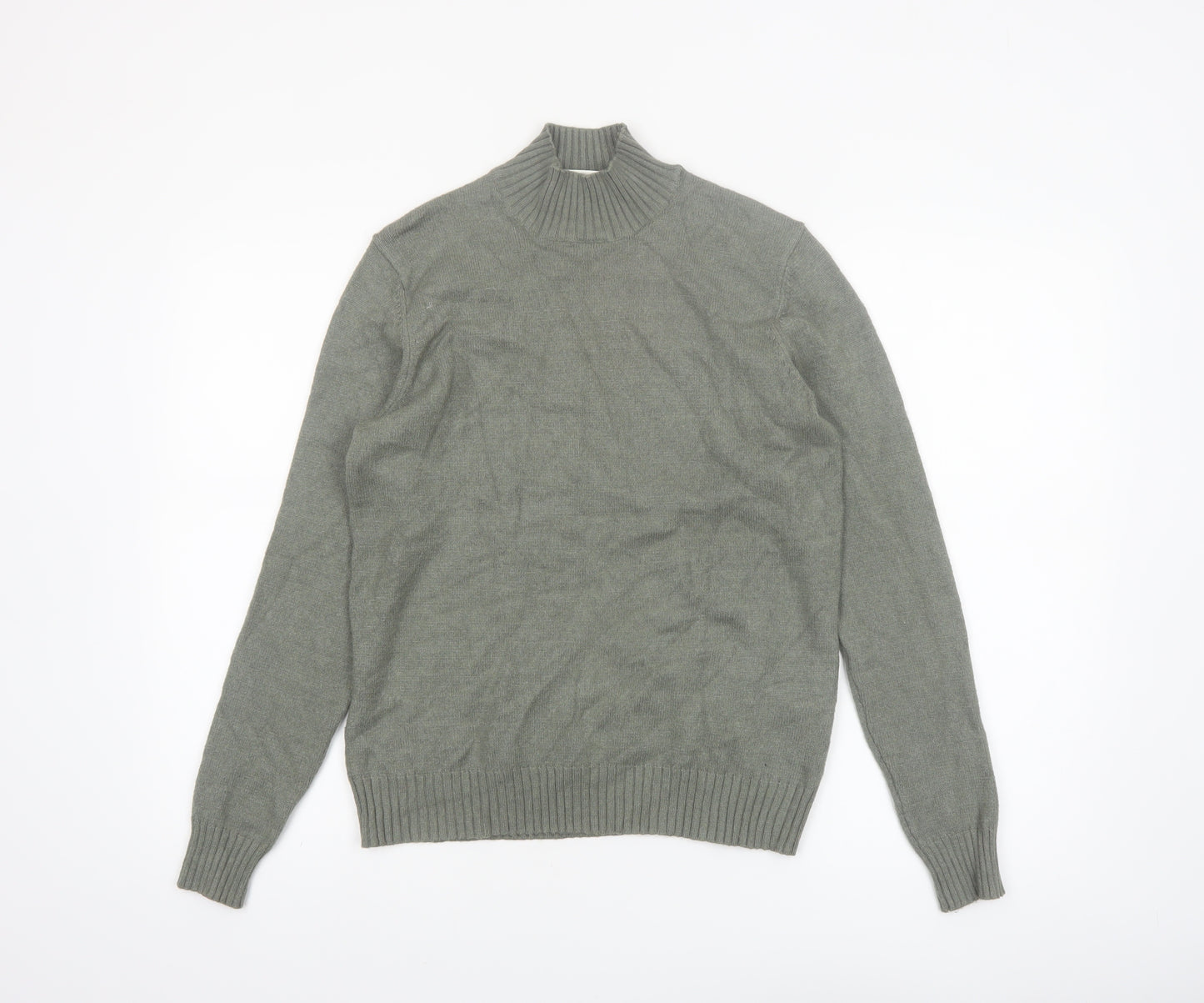 Vila Women Grey Mock Neck Knit Pullover Jumper M