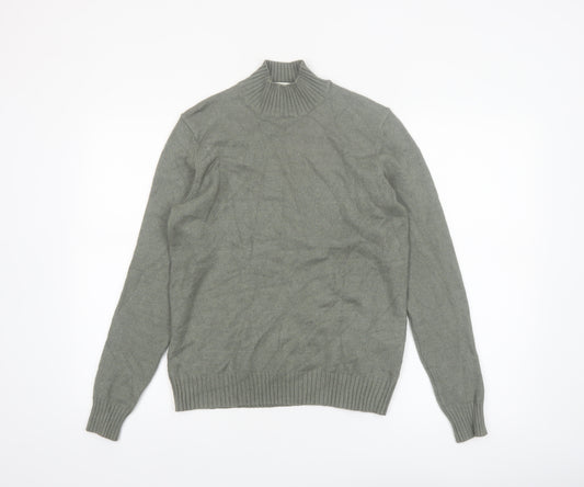 Vila Women Grey Mock Neck Knit Pullover Jumper M