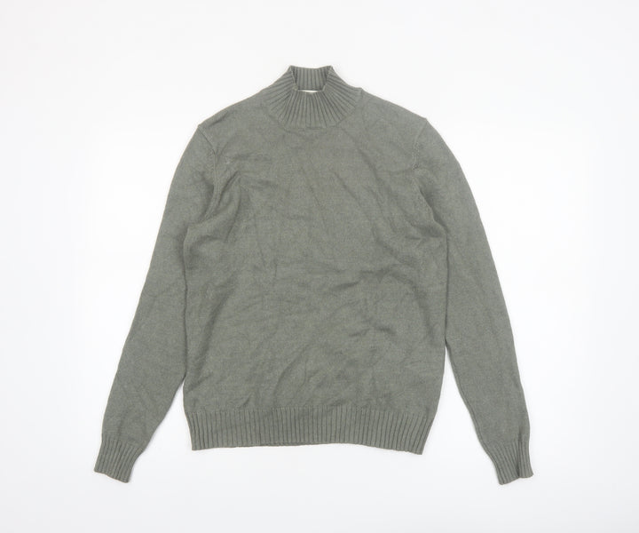 Vila Women Grey Mock Neck Knit Pullover Jumper M