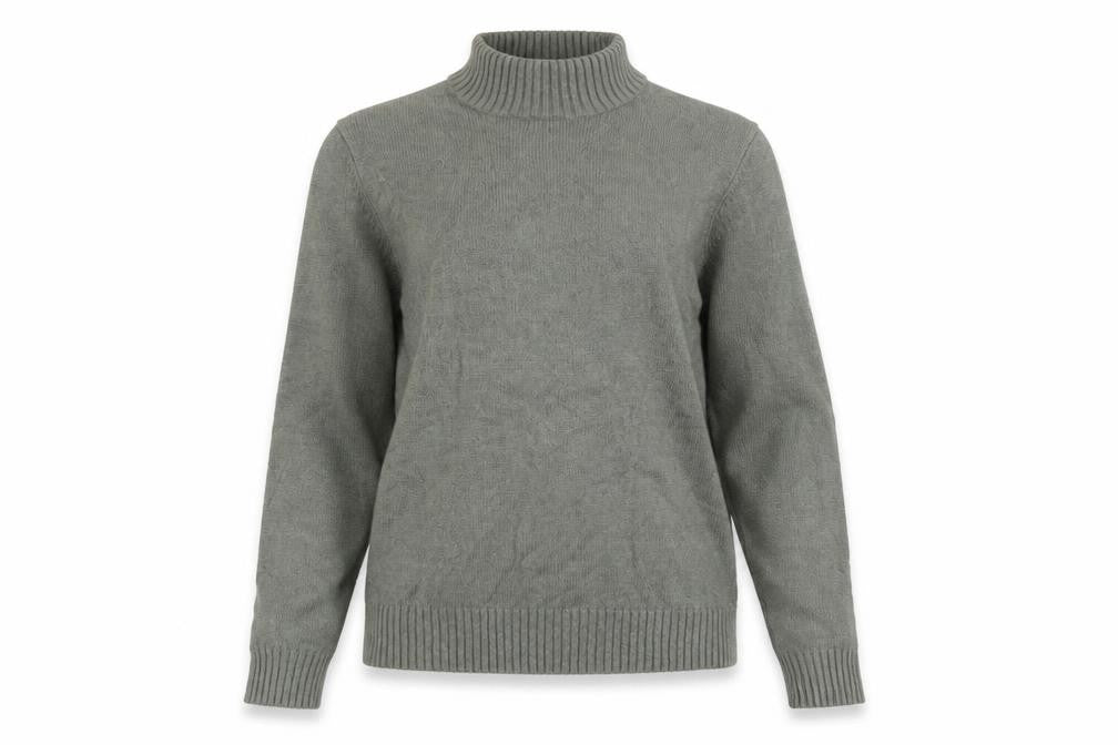 Front view of VILA Women Grey Mock Neck Knit jumper M