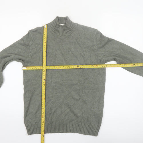 Vila Women Grey Mock Neck Knit Pullover Jumper M