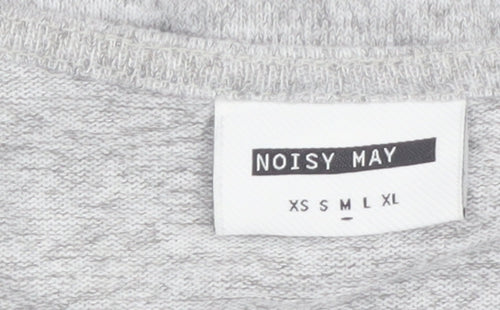 Noisy May Women's Grey Wrap Jersey Blouse Top Size M