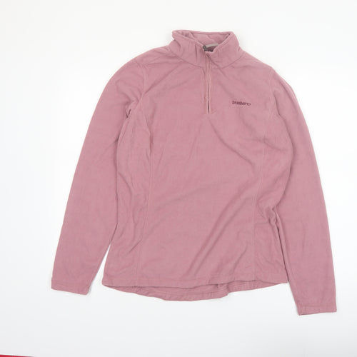 Brasher Women's Pink 1/2 Zip Fleece Pullover Sweatshirt UK 14