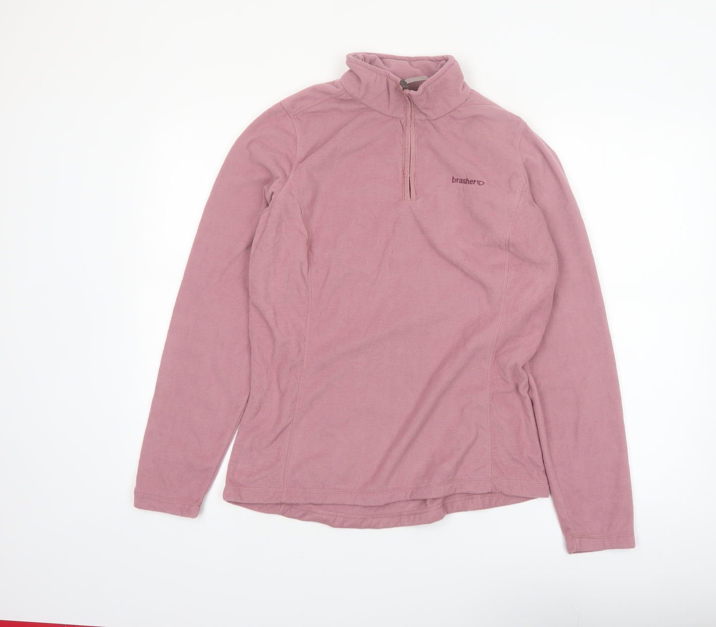 Brasher Women's Pink 1/2 Zip Fleece Pullover Sweatshirt UK 14